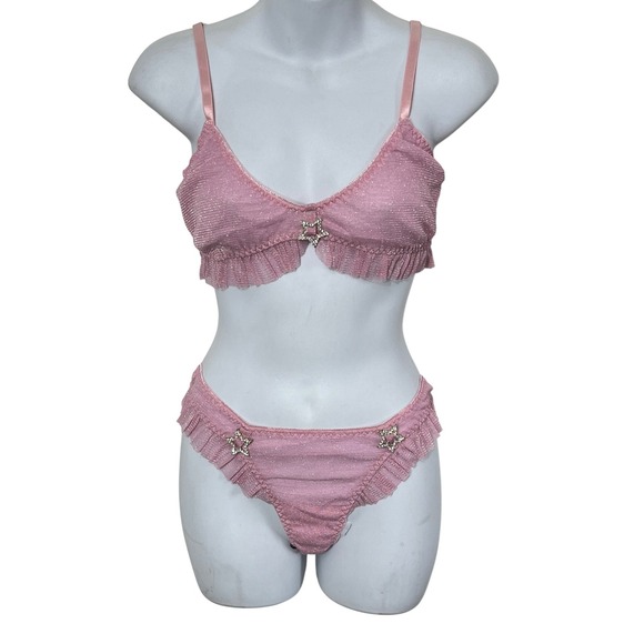 Dolls Kill Other - Dolls Kill Sugar Thrillz Star Class Lingerie Set - Pink Size XL NEW